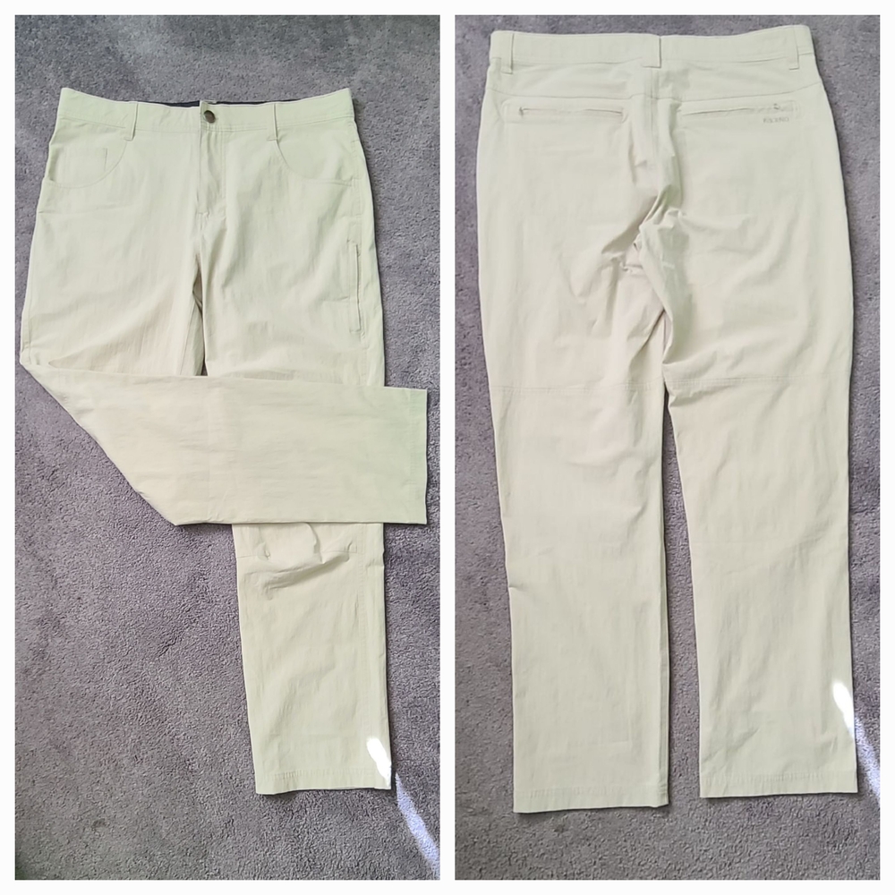 Ascend Men’s Performance Pants 36x32 Beige Stretch Outdoor Hiking Golfing